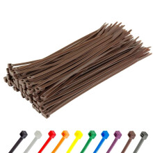 Brown Cable Ties, 300mm x 3.6mm, Pack of 100, 12” Premium Nylon Zip Ties, Multi-Purpose Plastic Tie Wraps, Secure Self-Locking Mechanism, for Home,