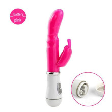 (as the picture, Battery Version) Dual Shock Rabbit Vibrator Massager for G-Spot Stimulation