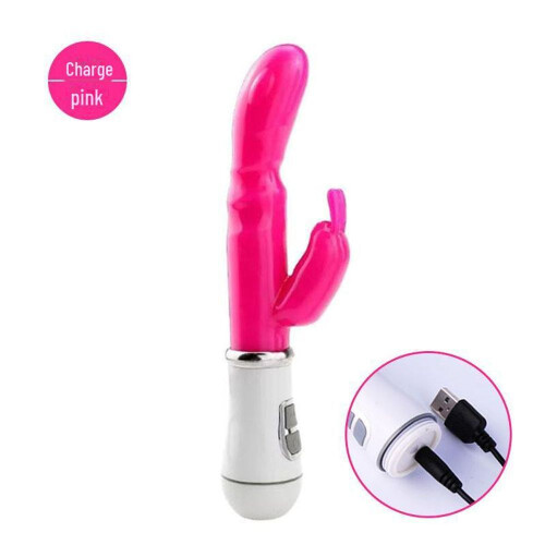 (black, Battery Version) Dual Shock Rabbit Vibrator Massager for G-Spot Stimulation 1