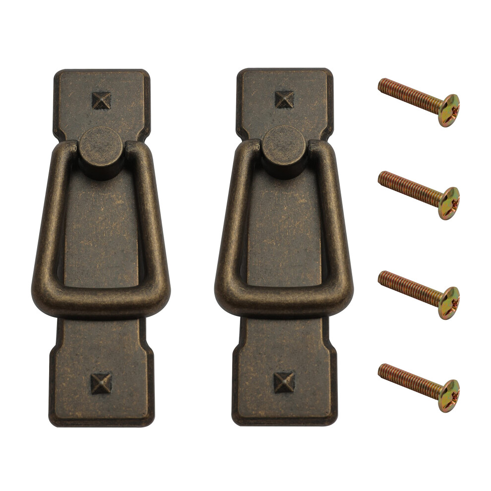 Vintage Drop Handles 2 Pack Antique Bronze Door Ring Pull Handles Kitchen Cabinet Cupboard Chest Of Drawer Vintage Bronze Drop Ring Pull Handles (2) 5065005945188