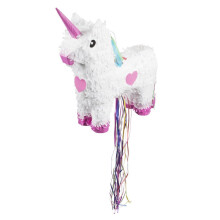 30932 – Pinata Unicorn, Size 47 x 39 cm, White/Pink, Cardboard, Punch Pinata, Birthday, Theme Party, Celebration, Children's Birthday, Decoration,