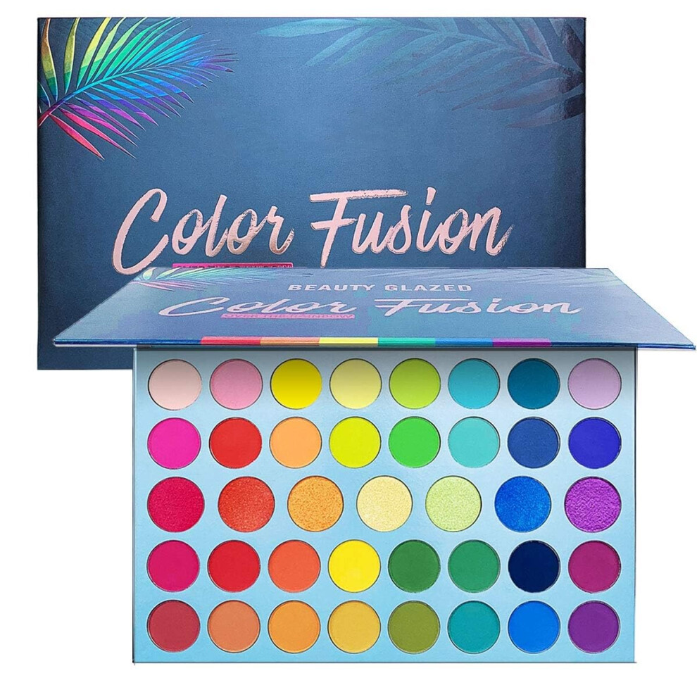 Hqda 39 Colour Eyeshadow Palettes, Rainbow Colour Makeup Pallet, Glitter Matte Shimmer Metallic Pigmented Make Up Professional Palette, Bright Powder Eye