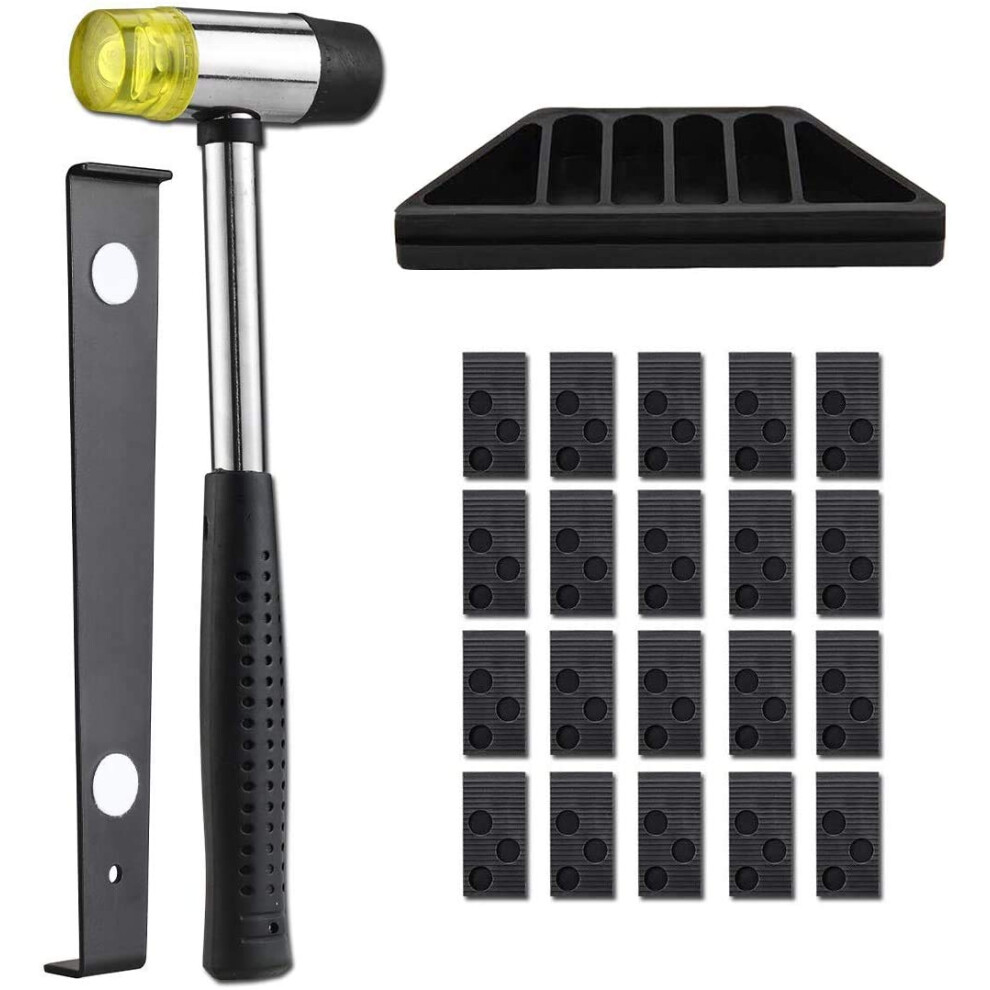 23Pcs Laminate Flooring Kit Laminate Floor Fitting Tools Laminate Wood Flooring Installation Kit With 20 Spacers, Tapping Block, Pull Bar And Mallet 704219733550