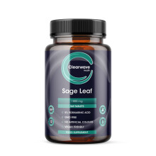 Sage Tablets - 365 Pack - 1 Year Supply - 1800mg High Strength Sage Leaf Tablets - Menopause Support - Vegan - Clearwave Health