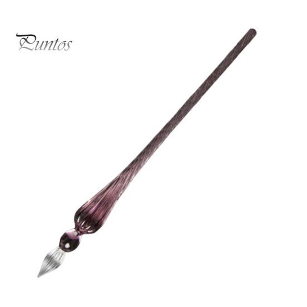 (light purple) Glass Pen Calligraphy Comics Painting Beautiful Color Effects Dip Pen Smooth Lines Easy To Use Threaded Design Ink Dipping Pen