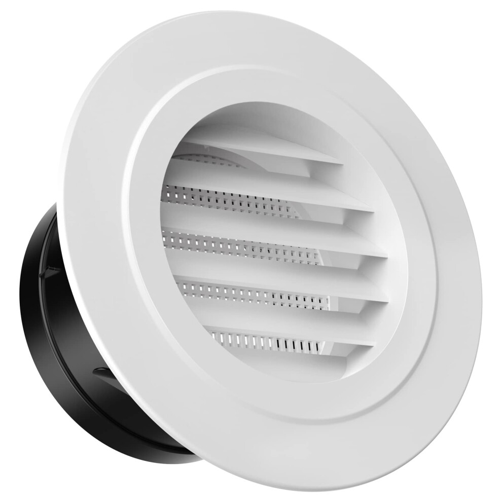 4 Inch Air Vent Covers For Walls 100Mm Round Vent With Flyscreen Mesh Vent Cover For Ducts, Tumble Dryer Vents, Caravans 606314529505