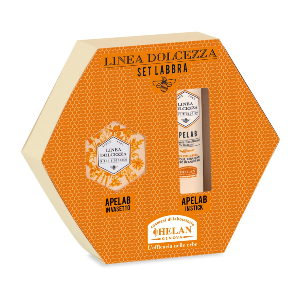 Helan Linea Dolcezza - Lip Care Gift Set With Moisturising Lip Balm In Stick 4Ml With Shea Butter & Beeswax + Lip Butter 15Ml With Castor Oil For Dry Skin,