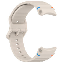 Watch Strap Watch Band for Samsung Galaxy Watch 7 Silicone Wave Pattern Line Colorful Buckle (Starlight Color)