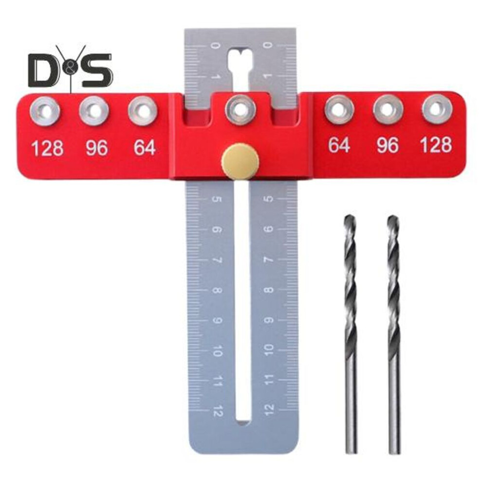 1 Set Cabinet Hardware Jig with Scale Mark Compact Size Precise Door Drawer Handle Jig Adjustable Drill Template Guide Tool