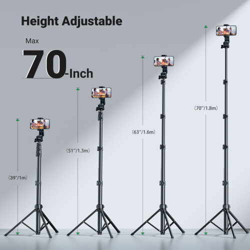 UGREEN Selfie stick cu suport si telecomanda Bluetooth, 1,8m 2