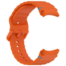 Watch Strap Watch Band for Samsung Galaxy Watch 7 Silicone Wave Pattern Line Colorful Buckle (Orange)