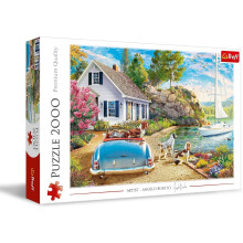 Trefl Holiday Haven Puzzle 2000 Pezzi Rosso 38"x27", Divertente Fai da Te