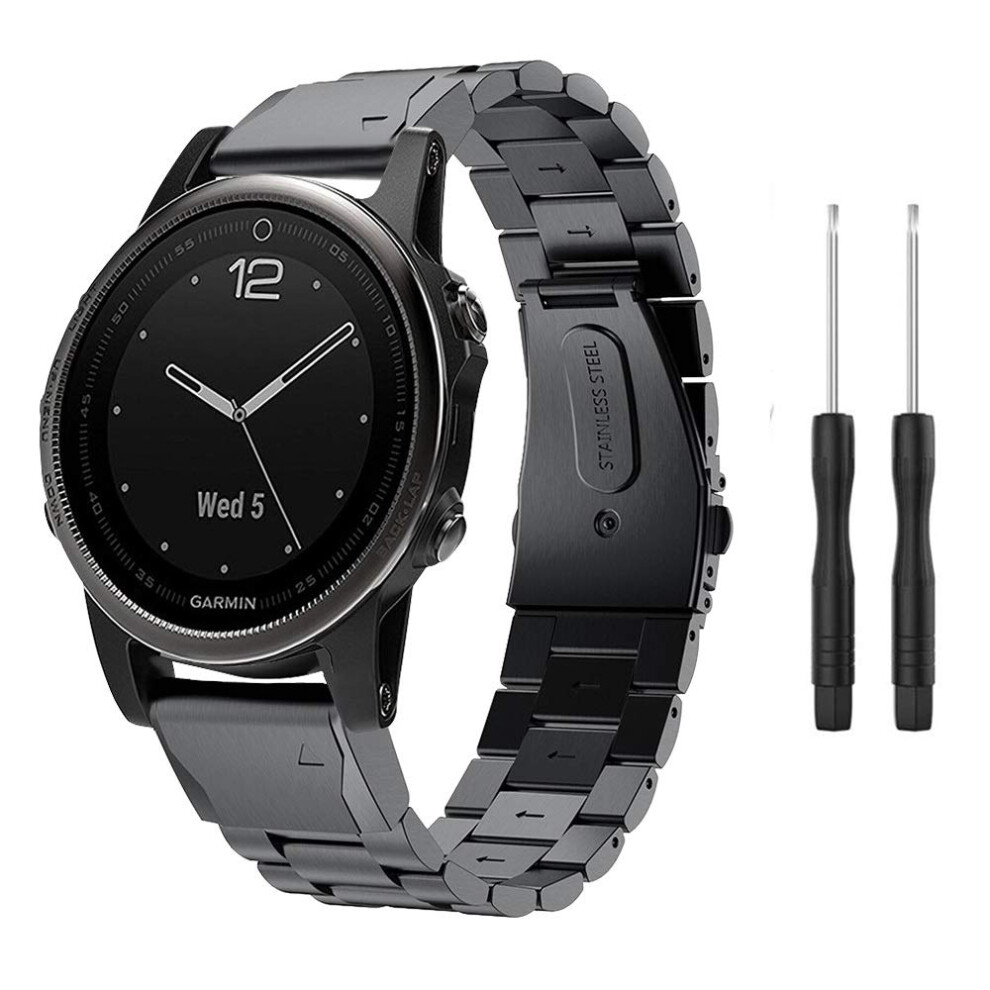 Photos - Watch Strap Straps for Fenix 5S Plus, 20mm Width Stainless Steel  Quick Fit Bracelet Metal Accessory Bands for Fenix 5S/Fenix