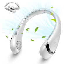 (white) Neck Fan, 5000mAh Foldable Bladeless Neck Fans Portable Rechargeable, 3 Speeds Adjustment 360 Cooling Airflow, Hands Free Wearable Personal Fan,