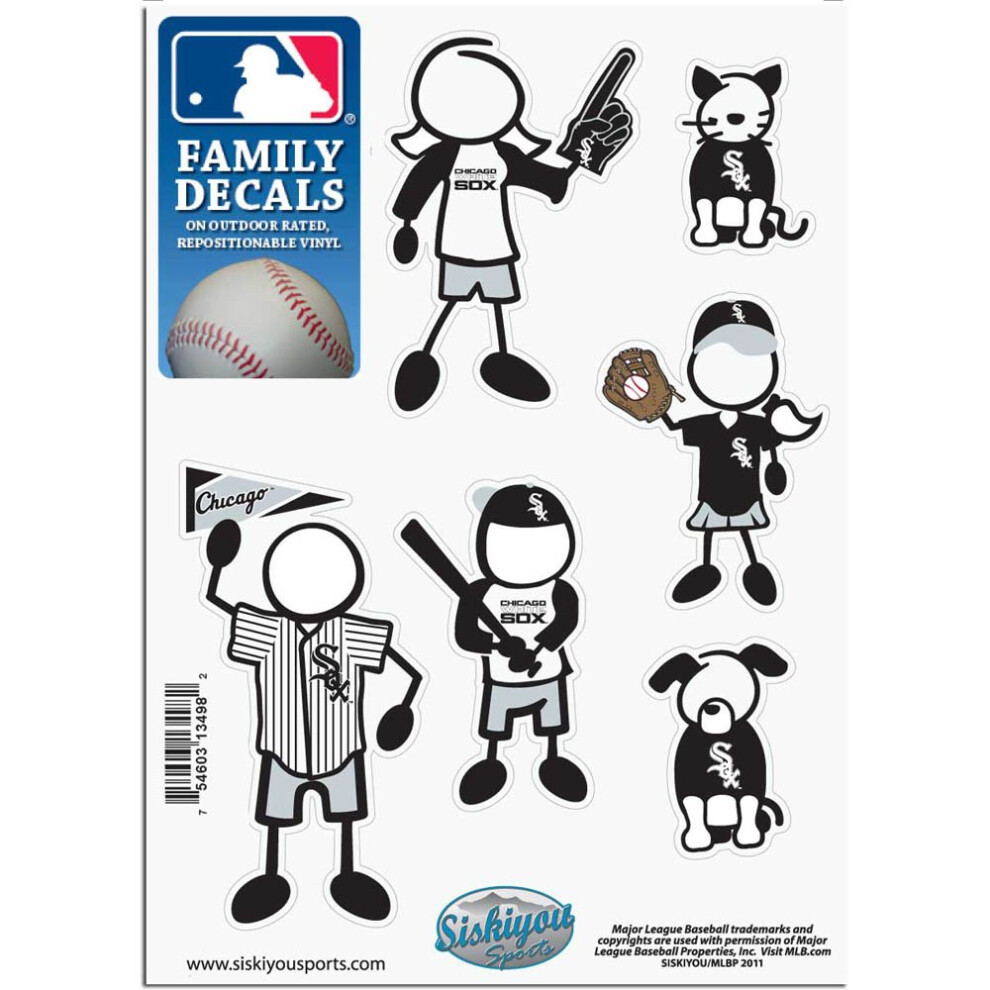 Mlb Chicago Sox Small Family Decal Set White 754603134982