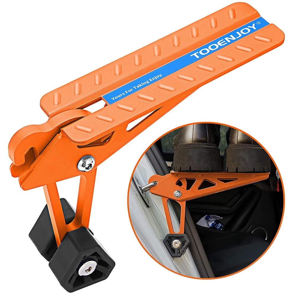Tooenjoy Universal Fit Car Door Step Foldable Roof Rack Door Step Up On Door Latch Both Feet Stand Pedal Ladder Easy Access To Rooftop For Most Car 751031208735