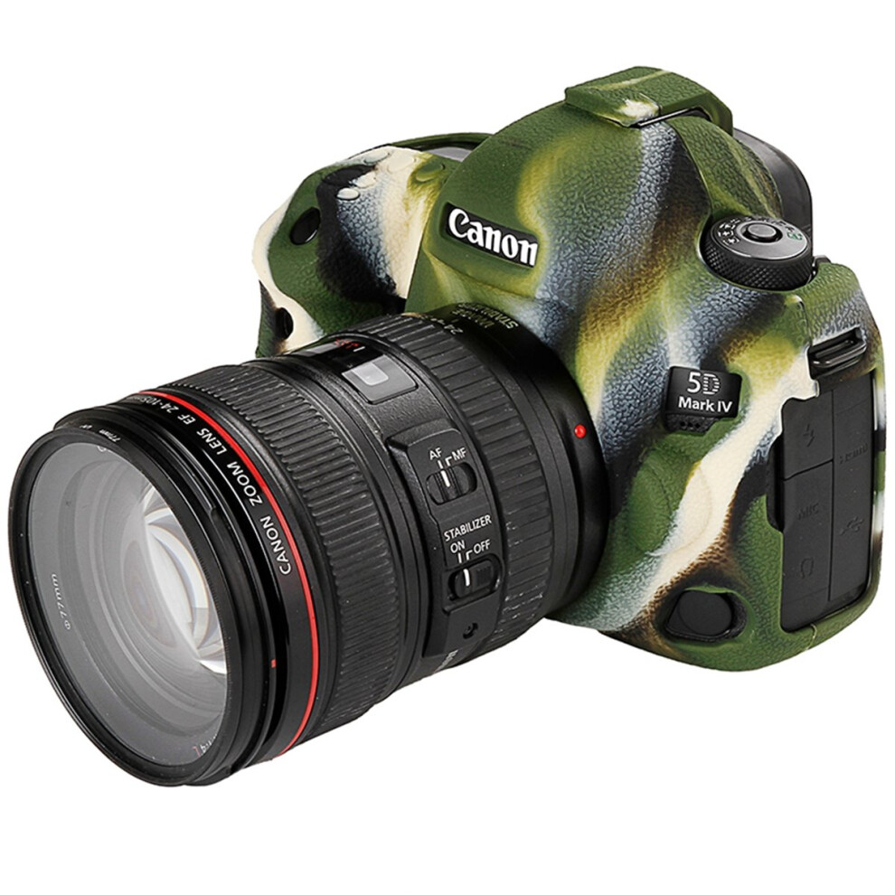 Stseetop Camera Case For Canon 5D Mark Iv 5D Iv 5D4 - Silicone Protective Dslr Skin Cover Detachable Cage Shockproof Dustproof (Camouflag 712073373379