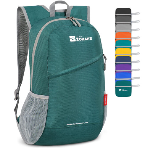 SKYSPER Wandelrugzak 15L Kleine Reisrugzak voor Camping Wandelen Reizen Lichtgewicht Outdoor Bagpack voor Vrouwen Mannen, Lichtgrijs, S