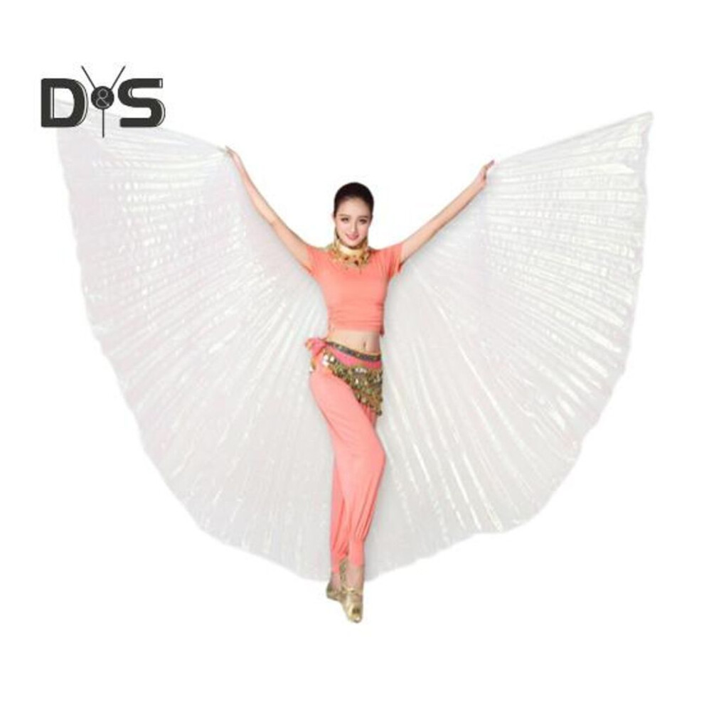 (multicolor) Belly Dance Costume Wing With Retractable Stick Women Bifurcate Egyptian Professional Wing 360 Degree Adult Stage Performance Angel Butterfly Wing