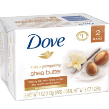 Dove, Beauty Bar Seife, Sheabutter & Vanille, 2 Stück, je 3,75 oz (106 g)