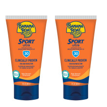 Banana Boat Sport Ultra Sunscreen Lotion SPF 30 Resestorlek 3oz Twin Pack Sweat & Water Resistant Sunblock fr aktiv livsstil