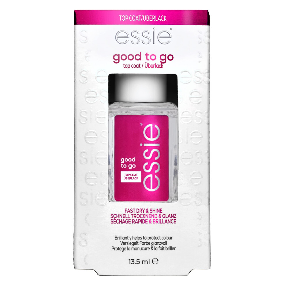 essie Nail Care  8-Free Vegan  Good To Go Top Coat  fast dry and shine nail polish  0.46 fl oz