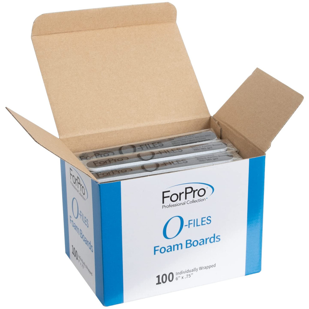 Para Profesionales Profesionales Forpro O-Files Foam Board 180/400 Grit Zebra Double-Sided Manicure Nail File 6 L X .75 W 100-Count