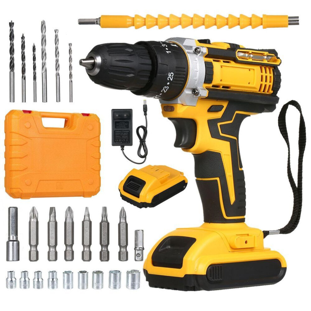 Cordless Drill Driver Kits with 2 Battery 21V Hand-held Electric Drill with 38inch Keyless Chuck