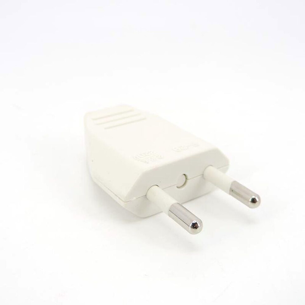 (white) EU Plug AC power Adapter 220v 2.5A Male Euro Replacement Outlets Rewireable Electeical Socket For Power Extension Cable 2pin