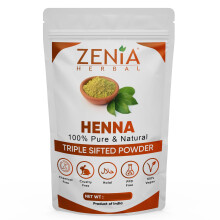 Zenia 100% Pure & Natural Henna Powder (Lawsonia Inermis) | 100 grams (3.5 oz) | Orange-Red Hair Color | Triple Sifted | Fresh from Rajasthan | No Che