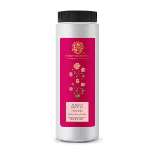 Polvos de seda Forest Essentials con absoluto de rosa india | Sin talco y de r   pida absorci   n | Para hombres y mujeres | 100 g