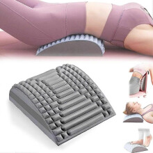 (Grey) Back Stretcher Pillow -  Back Pain Relief Treatment Stretcher Lumbar Support Massage, Posture Corrector Traction Device Sciatica Pain Relief