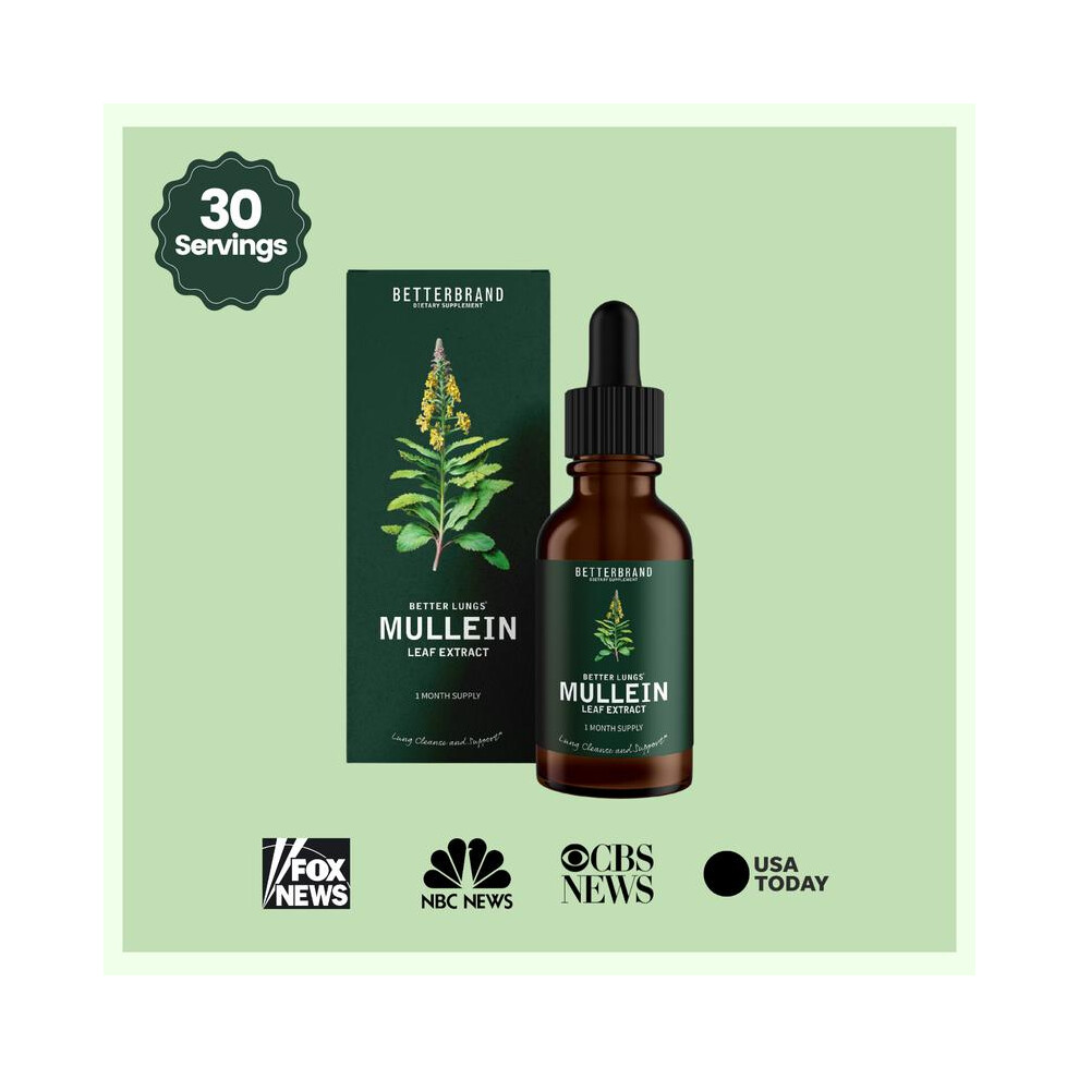 BetterLungs Mullein Leaf & Chlorophyll Extract Drops For Lung Detox Healthcare Supplement