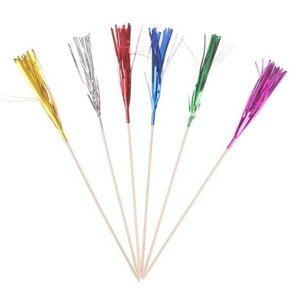 100Pcs Food Sticks Glittering Non slip Bright colored Party Disposable Salad Cake Fruit Picks Holiday Supplies