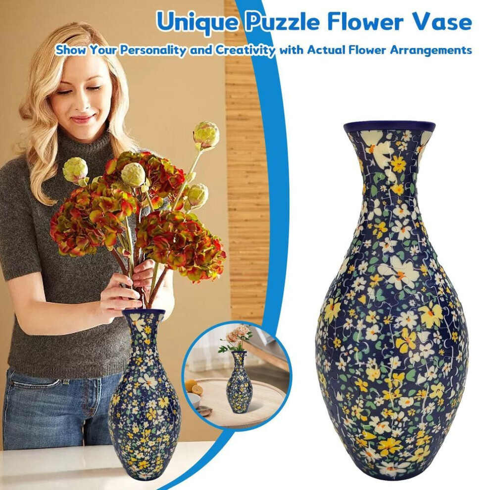3D Puzzle Vase DIY Living Room Ornaments Flower Arrangement Home Decoration Children's Birthday Gift Toy