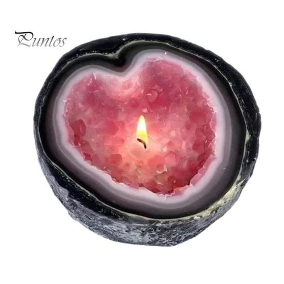 (pink) Imitation Crystal Candle Bowl Resin Home Desktop Ornament Table Centerpiece Aromatherapy Holder for Bedroom Living Room