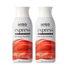 Kiss Express Semi-Permanent Hårfärg 100mL (3.5 US fl.oz) (2 PACK, Orange Marmelad)
