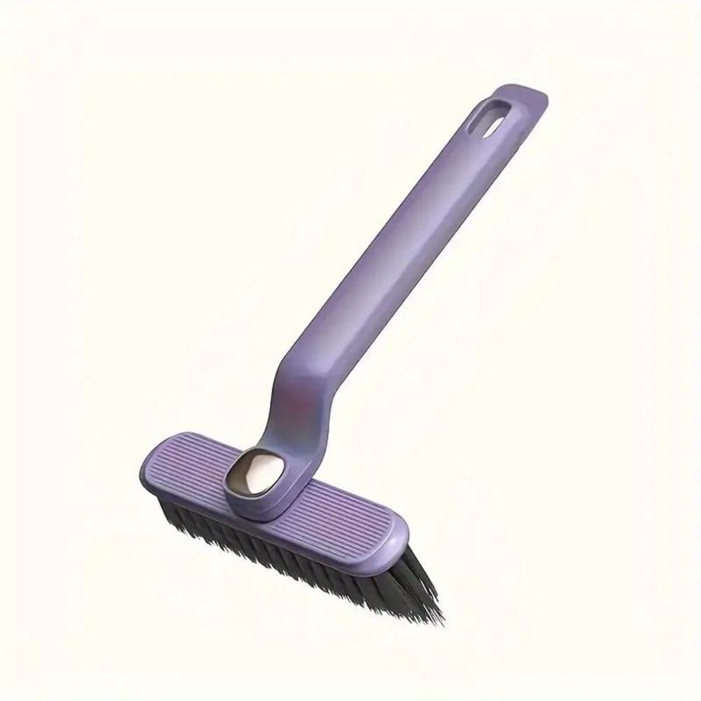 (purple) Multifunctional 2-in-1 Rotating Cleaning Brush, V-shaped Joint, 360-degree Hard Bristle Brush For Bathroom Tile And Wall Grout Cleaning