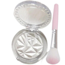 (01 with brush560) 2 Colors Highlighter Powder Glitter Diamond Shimmer Powder Refine Contours Highlighters Waterproof Lasting Facial Cosmetics