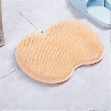 (orangish) Foot Back Body Scrubber Massager Pad Shower Bath Exfoliating Brush Cleaning Mat