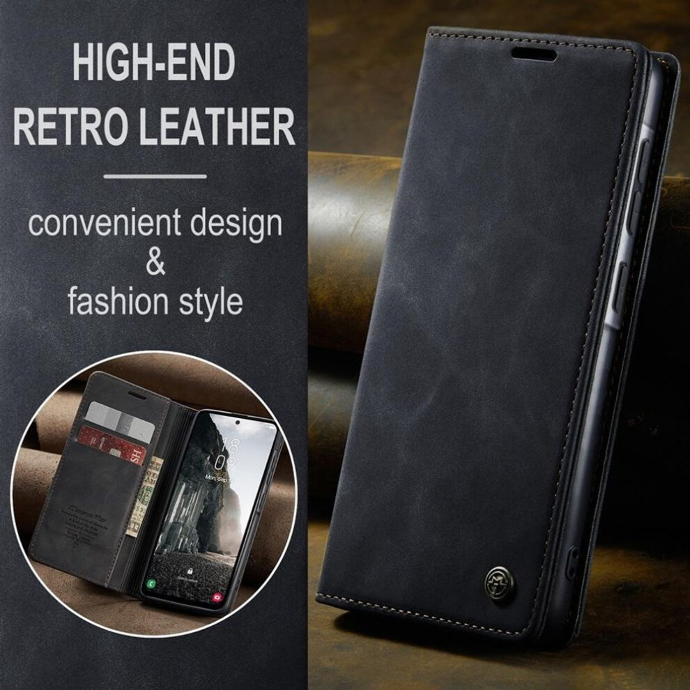 (black, iPhone 13 Pro) Ultra Thin Strong Magnetic Frosted Leather Phone Case For Samsung S25 S24 S23 A56 Iphone 16 15 14 13 Google Pixel 9 8 7 Card Holder & Stand Flip C
