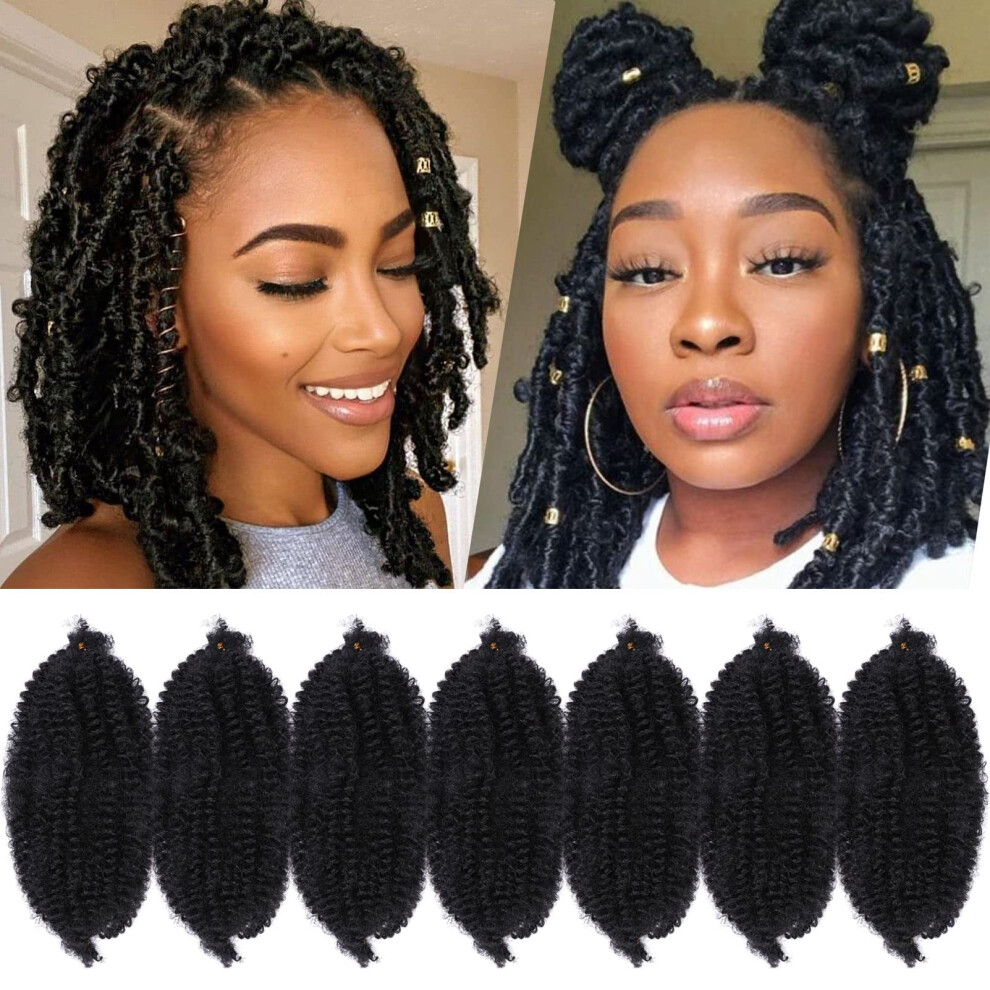 Gowit Unisex Marley Hair 10 Inch 7 Packs Pre Separated Springy Afro Twist Hair Marley Twist Braiding Hair For Faux Locs Crochet Hair Pre Fluffed Spring Twist Hair
