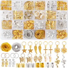 230 stuks haarsieraden kralen dreadlocks juwelen voor vrouwen vlechten goud en zilver wikkellijn metalen haarringen manchetten clips haarbedels hanger