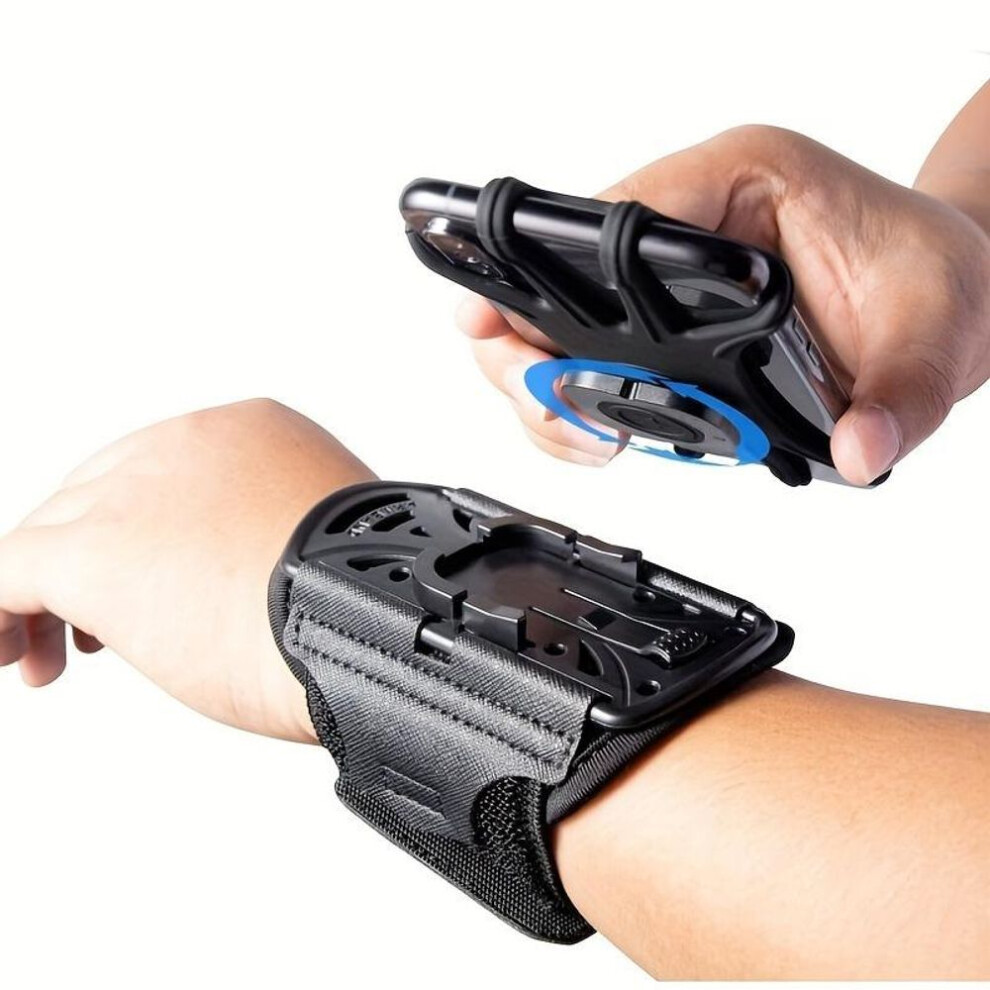 Wrist Mobile Phone Holder, Detachable, 360 Rotation, Suitable for 4.7-6.5 Inch Smartphones, with Keychain Mobile Phone Arm Band, Suitable for Fitness