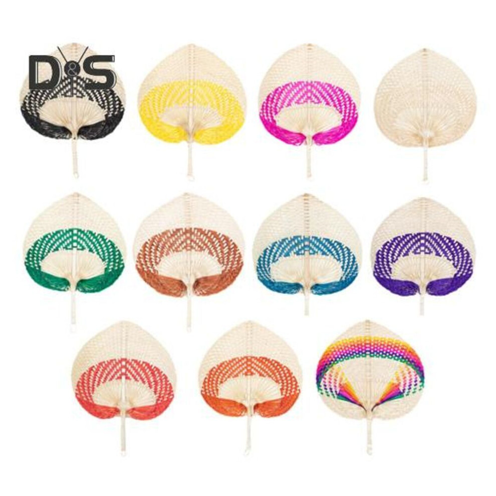 Handmade Weaving Fan Natural Bamboo Raffia Hand Fan Chinese Style Woven Palm Leaf Handheld Fan Summer Cooling Fan Wedding Party Decoration