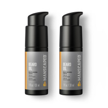 MANSCAPED Beard Oil UltraPremium Feuchtigkeitsserum mit Jojobasamen-, Sonnenblumen- und Smandellen fr gesunden Glanz (1 fl oz), 2er-Pack