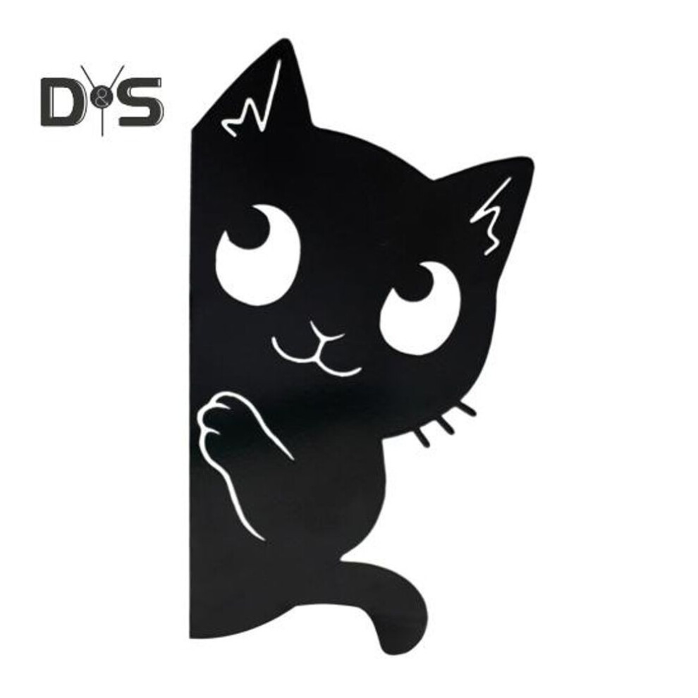 Black Cat Garden Sign Metal Hiding Cat Silhouette Decoration Farmhouse Outdoor Ornament for Cat Lovers Courtyard Home Interiors Decor