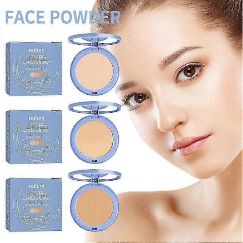 (03)Lady Face Setting Powder Full Coverage Matte Oil Control Long Lasting Waterproof Concealer Brighten Smooth Pressed Powder Makeup 1
