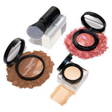 Laura Geller New York Daily Routine Kit (4 st): Bakad Balance-N-Brighten Foundation Sand + Infllbar Kabuki Brush + Blush-N-Brighten Tropic Hues