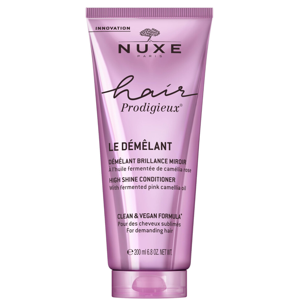 NUXE Hair Prodigieux High Shine Conditioner. Nourishing Detangler to Intensify Hair Shine & Smoothness. For Soft  Shiny Hair. Silicon Free  6.8 Fl Oz